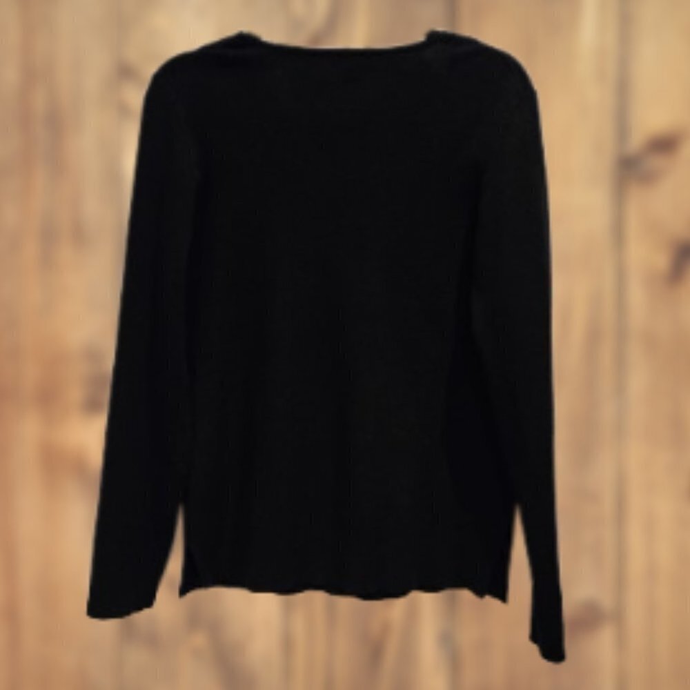 Kirkland Signature Black Crew Neck Long Sleeve Knit Sweater - XXL - Picture 2 of 5